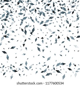 Confetti of two-colored rhombs isolated on white background.Falling confetti from minimalistic geometric figures. Abstract triangles and rombs for label, card, poster, cover, leaflet, textile design.