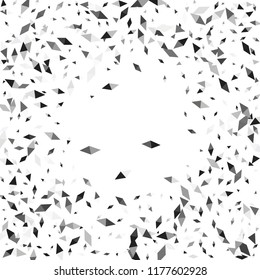 Confetti of two-colored rhombs isolated on white background.Falling confetti from minimalistic geometric figures. Abstract triangles and rombs for label, card, poster, cover, leaflet, textile design.