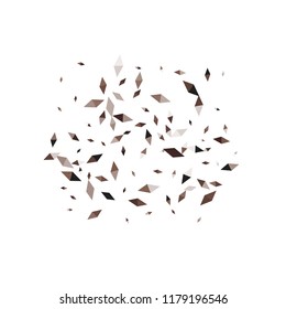 Confetti of two-colored rhombs isolated on white background.Falling confetti from minimalistic geometric figures. Abstract triangles and rombs for label, card, poster, cover, leaflet, textile design.