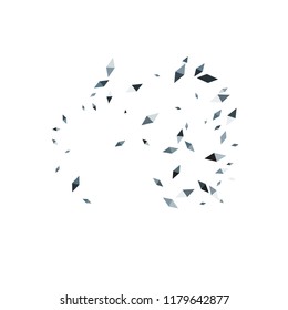 Confetti of two-colored rhombs isolated on white background.Falling confetti from minimalistic geometric figures. Abstract triangles and rombs for label, card, poster, cover, leaflet, textile design.