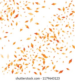 Confetti of two-colored rhombs isolated on white background.Falling confetti from minimalistic geometric figures. Abstract triangles and rombs for label, card, poster, cover, leaflet, textile design.