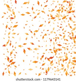 Confetti of two-colored rhombs isolated on white background.Falling confetti from minimalistic geometric figures. Abstract triangles and rombs for label, card, poster, cover, leaflet, textile design.