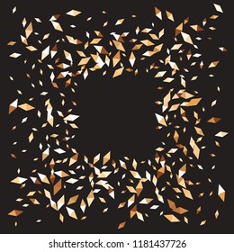 Confetti of two-colored rhombs isolated on white background.Falling confetti from minimalistic geometric figures. Abstract triangles and rombs for label, card, poster, cover, leaflet, textile design.
