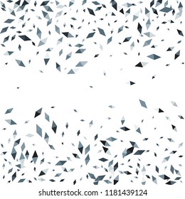 Confetti of two-colored rhombs isolated on white background.Falling confetti from minimalistic geometric figures. Abstract triangles and rombs for label, card, poster, cover, leaflet, textile design.