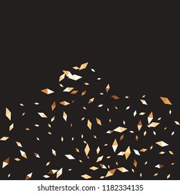Confetti of two-colored rhombs isolated on white background.Falling confetti from minimalistic geometric figures. Abstract triangles and rombs for label, card, poster, cover, leaflet, textile design.
