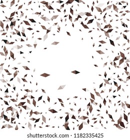 Confetti of two-colored rhombs isolated on white background.Falling confetti from minimalistic geometric figures. Abstract triangles and rombs for label, card, poster, cover, leaflet, textile design.