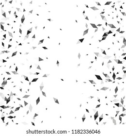 Confetti of two-colored rhombs isolated on white background.Falling confetti from minimalistic geometric figures. Abstract triangles and rombs for label, card, poster, cover, leaflet, textile design.