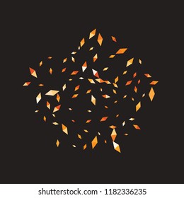 Confetti of two-colored rhombs isolated on white background.Falling confetti from minimalistic geometric figures. Abstract triangles and rombs for label, card, poster, cover, leaflet, textile design.