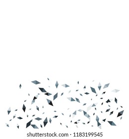 Confetti of two-colored rhombs isolated on white background.Falling confetti from minimalistic geometric figures. Abstract triangles and rombs for label, card, poster, cover, leaflet, textile design.