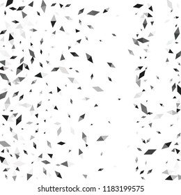 Confetti of two-colored rhombs isolated on white background.Falling confetti from minimalistic geometric figures. Abstract triangles and rombs for label, card, poster, cover, leaflet, textile design.