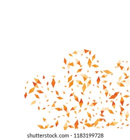 Confetti of two-colored rhombs isolated on white background.Falling confetti from minimalistic geometric figures. Abstract triangles and rombs for label, card, poster, cover, leaflet, textile design.