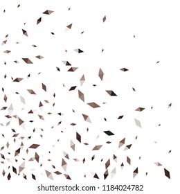 Confetti of two-colored rhombs isolated on white background.Falling confetti from minimalistic geometric figures. Abstract triangles and rombs for label, card, poster, cover, leaflet, textile design.