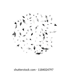 Confetti of two-colored rhombs isolated on white background.Falling confetti from minimalistic geometric figures. Abstract triangles and rombs for label, card, poster, cover, leaflet, textile design.