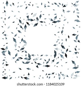 Confetti of two-colored rhombs isolated on white background.Falling confetti from minimalistic geometric figures. Abstract triangles and rombs for label, card, poster, cover, leaflet, textile design.