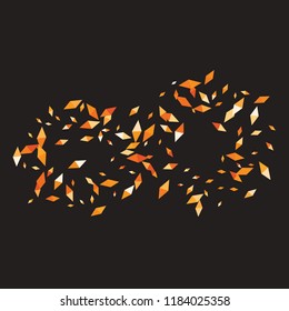 Confetti of two-colored rhombs isolated on white background.Falling confetti from minimalistic geometric figures. Abstract triangles and rombs for label, card, poster, cover, leaflet, textile design.