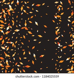 Confetti of two-colored rhombs isolated on white background.Falling confetti from minimalistic geometric figures. Abstract triangles and rombs for label, card, poster, cover, leaflet, textile design.