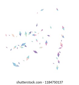 Confetti of two-colored rhombs isolated on white background.Falling confetti from minimalistic geometric figures. Abstract triangles and rombs for label, card, poster, cover, leaflet, textile design.