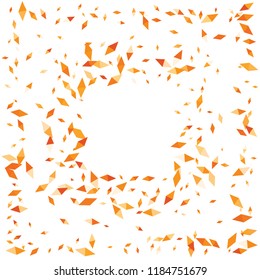 Confetti of two-colored rhombs isolated on white background.Falling confetti from minimalistic geometric figures. Abstract triangles and rombs for label, card, poster, cover, leaflet, textile design.