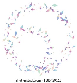 Confetti of two-colored rhombs isolated on white background.Falling confetti from minimalistic geometric figures. Abstract triangles and rombs for label, card, poster, cover, leaflet, textile design.