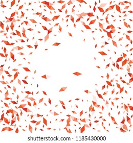 Confetti of two-colored rhombs isolated on white background.Falling confetti from minimalistic geometric figures. Abstract triangles and rombs for label, card, poster, cover, leaflet, textile design.