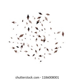Confetti of two-colored rhombs isolated on white background.Falling confetti from minimalistic geometric figures. Abstract triangles and rombs for label, card, poster, cover, leaflet, textile design.