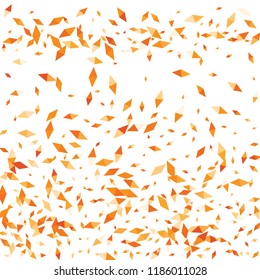 Confetti of two-colored rhombs isolated on white background.Falling confetti from minimalistic geometric figures. Abstract triangles and rombs for label, card, poster, cover, leaflet, textile design.