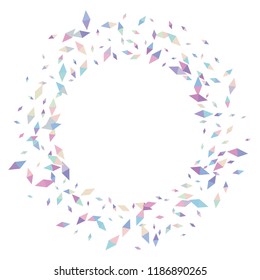 Confetti of two-colored rhombs isolated on white background.Falling confetti from minimalistic geometric figures. Abstract triangles and rombs for label, card, poster, cover, leaflet, textile design.