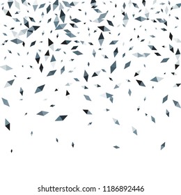 Confetti of two-colored rhombs isolated on white background.Falling confetti from minimalistic geometric figures. Abstract triangles and rombs for label, card, poster, cover, leaflet, textile design.