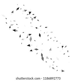 Confetti of two-colored rhombs isolated on white background.Falling confetti from minimalistic geometric figures. Abstract triangles and rombs for label, card, poster, cover, leaflet, textile design.