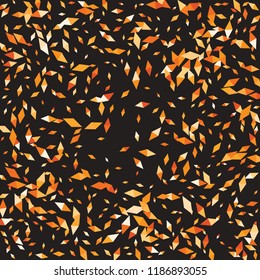 Confetti of two-colored rhombs isolated on white background.Falling confetti from minimalistic geometric figures. Abstract triangles and rombs for label, card, poster, cover, leaflet, textile design.
