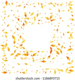 Confetti of two-colored rhombs isolated on white background.Falling confetti from minimalistic geometric figures. Abstract triangles and rombs for label, card, poster, cover, leaflet, textile design.
