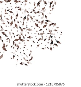 Confetti of two-colored rhombs isolated on white background.Falling confetti from minimalistic geometric figures. Abstract triangles and rombs for label, card, poster, cover, leaflet, textile design.