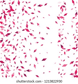 Confetti of two-colored rhombs isolated on white background.Falling confetti from minimalistic geometric figures. Abstract triangles and rombs for label, card, poster, cover, leaflet, textile design.