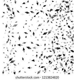 Confetti of two-colored rhombs isolated on white background.Falling confetti from minimalistic geometric figures. Abstract triangles and rombs for label, card, poster, cover, leaflet, textile design.