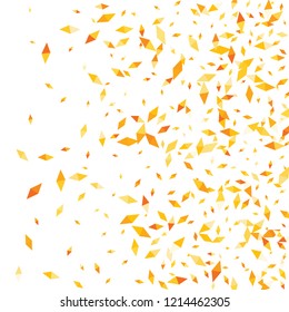 Confetti of two-colored rhombs isolated on white background.Falling confetti from minimalistic geometric figures. Abstract triangles and rombs for label, card, poster, cover, leaflet, textile design.