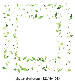 Confetti of two-colored rhombs isolated on white background.Falling confetti from minimalistic geometric figures. Abstract triangles and rombs for label, card, poster, cover, leaflet, textile design.