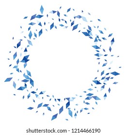 Confetti of two-colored rhombs isolated on white background.Falling confetti from minimalistic geometric figures. Abstract triangles and rombs for label, card, poster, cover, leaflet, textile design.