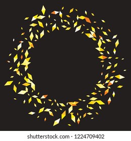 Confetti of two-colored rhombs isolated on white background.Falling confetti from minimalistic geometric figures. Abstract triangles and rombs for label, card, poster, cover, leaflet, textile design.