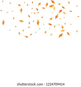 Confetti of two-colored rhombs isolated on white background.Falling confetti from minimalistic geometric figures. Abstract triangles and rombs for label, card, poster, cover, leaflet, textile design.