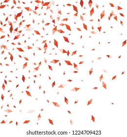 Confetti of two-colored rhombs isolated on white background.Falling confetti from minimalistic geometric figures. Abstract triangles and rombs for label, card, poster, cover, leaflet, textile design.