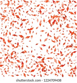 Confetti of two-colored rhombs isolated on white background.Falling confetti from minimalistic geometric figures. Abstract triangles and rombs for label, card, poster, cover, leaflet, textile design.