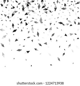 Confetti of two-colored rhombs isolated on white background.Falling confetti from minimalistic geometric figures. Abstract triangles and rombs for label, card, poster, cover, leaflet, textile design.