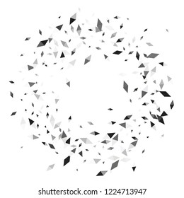 Confetti of two-colored rhombs isolated on white background.Falling confetti from minimalistic geometric figures. Abstract triangles and rombs for label, card, poster, cover, leaflet, textile design.