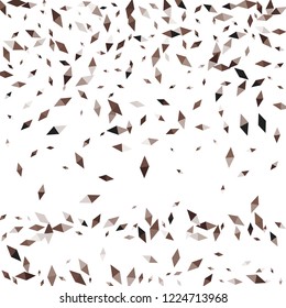 Confetti of two-colored rhombs isolated on white background.Falling confetti from minimalistic geometric figures. Abstract triangles and rombs for label, card, poster, cover, leaflet, textile design.