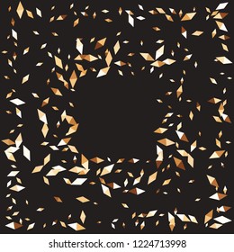Confetti of two-colored rhombs isolated on white background.Falling confetti from minimalistic geometric figures. Abstract triangles and rombs for label, card, poster, cover, leaflet, textile design.