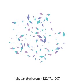 Confetti of two-colored rhombs isolated on white background.Falling confetti from minimalistic geometric figures. Abstract triangles and rombs for label, card, poster, cover, leaflet, textile design.