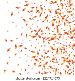 Confetti of two-colored rhombs isolated on white background.Falling confetti from minimalistic geometric figures. Abstract triangles and rombs for label, card, poster, cover, leaflet, textile design.