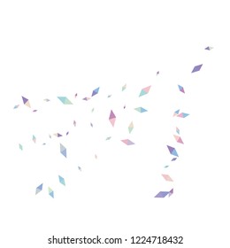 Confetti of two-colored rhombs isolated on white background.Falling confetti from minimalistic geometric figures. Abstract triangles and rombs for label, card, poster, cover, leaflet, textile design.