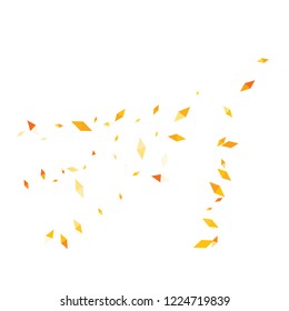 Confetti of two-colored rhombs isolated on white background.Falling confetti from minimalistic geometric figures. Abstract triangles and rombs for label, card, poster, cover, leaflet, textile design.