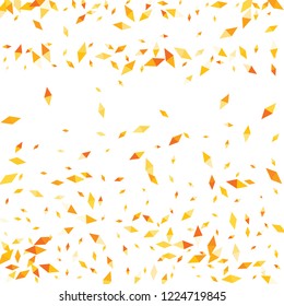 Confetti of two-colored rhombs isolated on white background.Falling confetti from minimalistic geometric figures. Abstract triangles and rombs for label, card, poster, cover, leaflet, textile design.